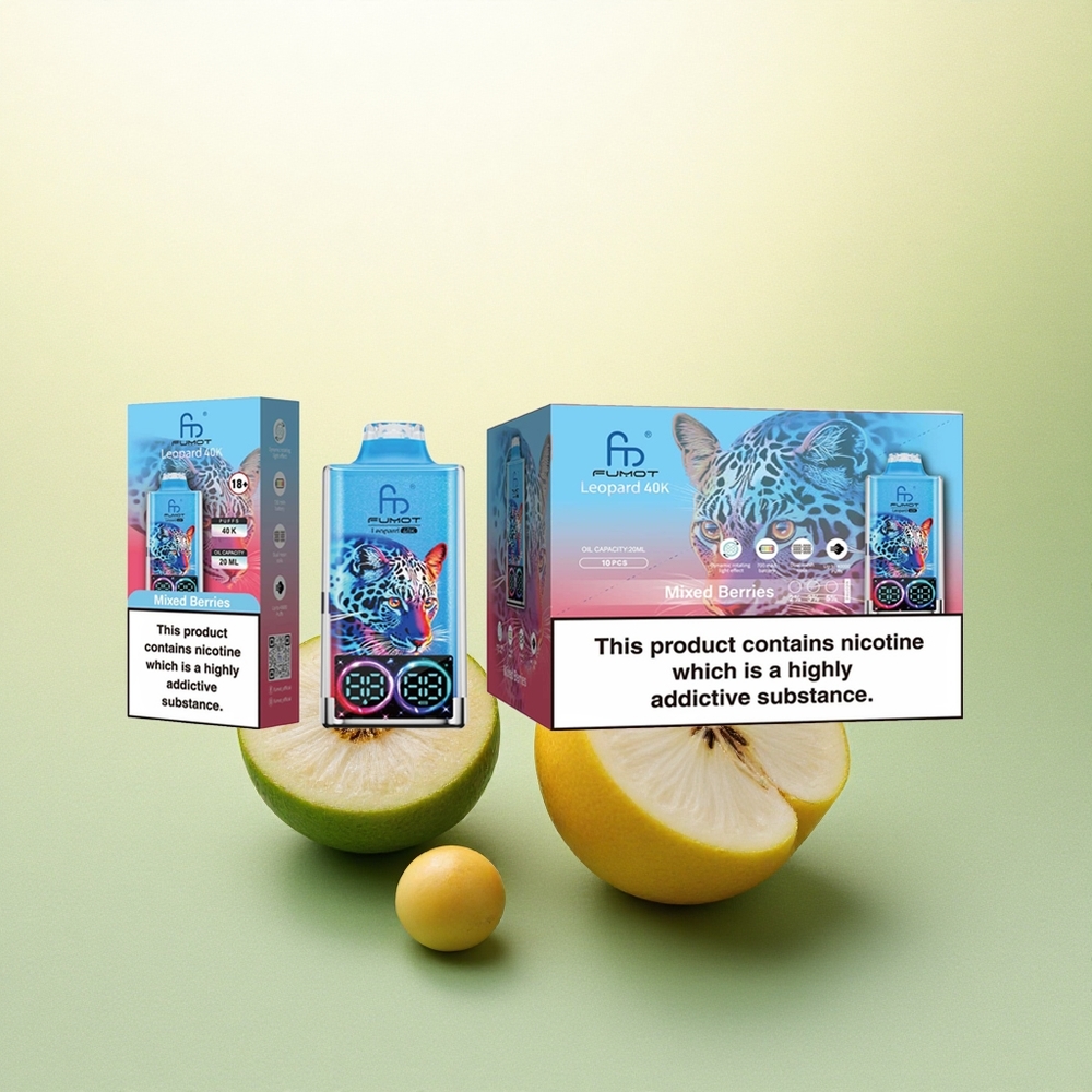 Fumot Leopard 40K Puffs Framboesas Mistas 5% Nicotina 700mAh Dual Mesh
