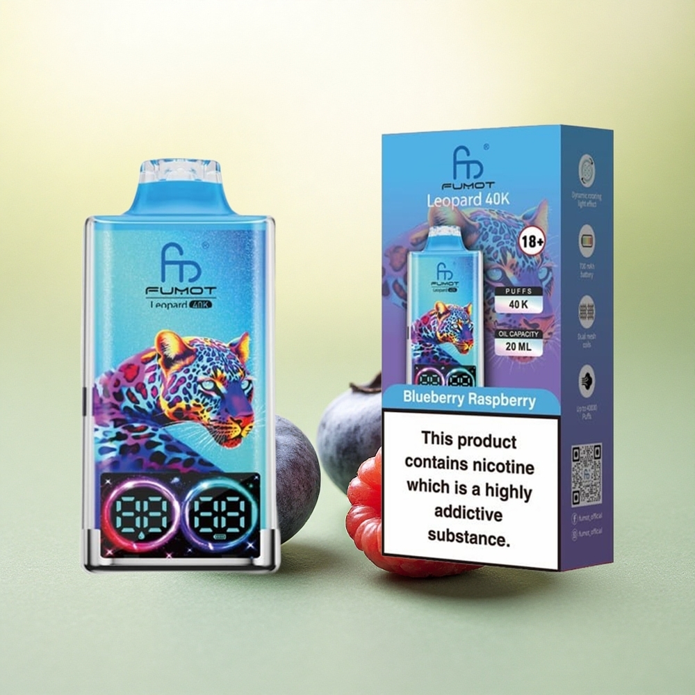 Fumot Leopard 40K Puffs Mirtilo Framboesa 5% Nicotina 700mAh Dual Mesh