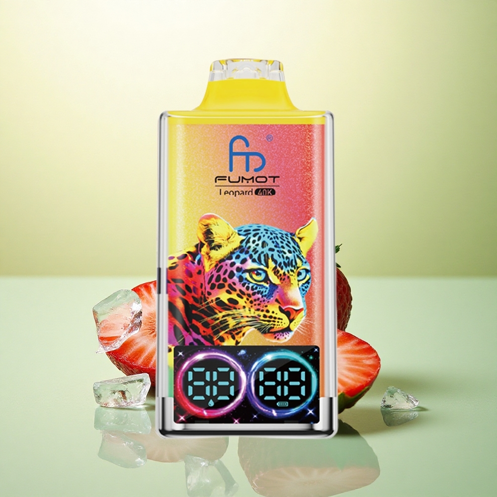 Fumot Leopard 40K Puffs Morango Gelo 5% Nicotina 700mAh Dual Mesh