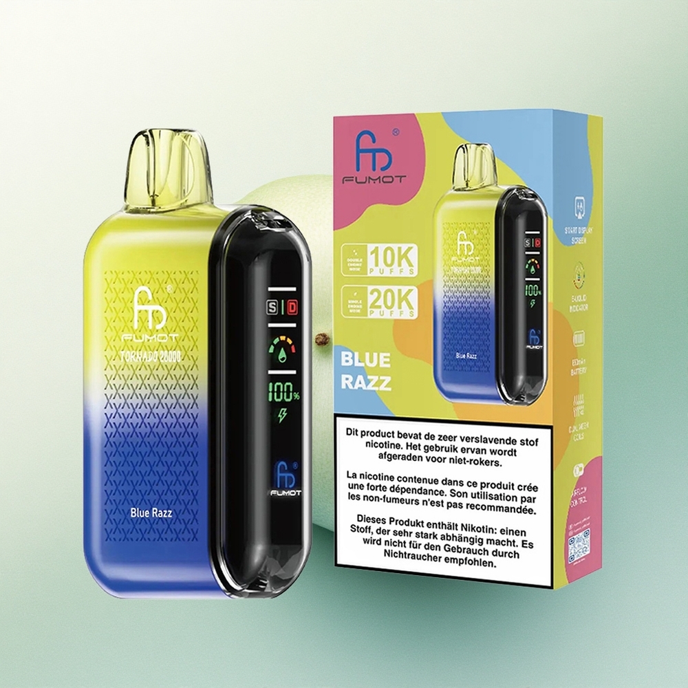 Fumot Tornado 20000 Puffs Azul Framboesa com 2% Nicotina e Bateria 850mAh