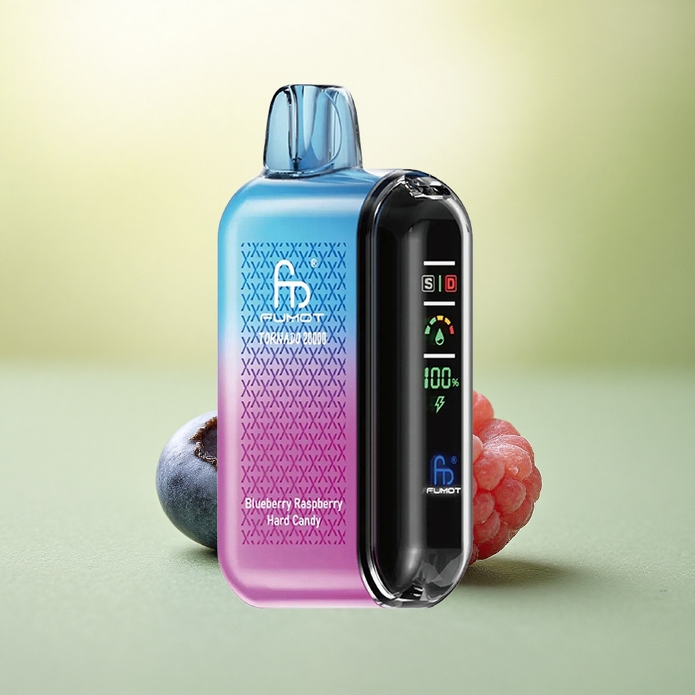 Fumot Tornado 20000 Puffs Doce de Framboesa e Mirtilo com Nicotina 2% e Bateria 850mAh