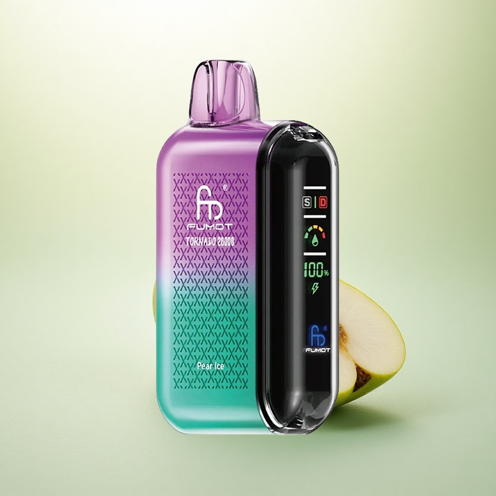 Fumot Tornado 20000 Puffs Gelado de Pêra com Bateria 850mAh e Controle de Fluxo de Ar