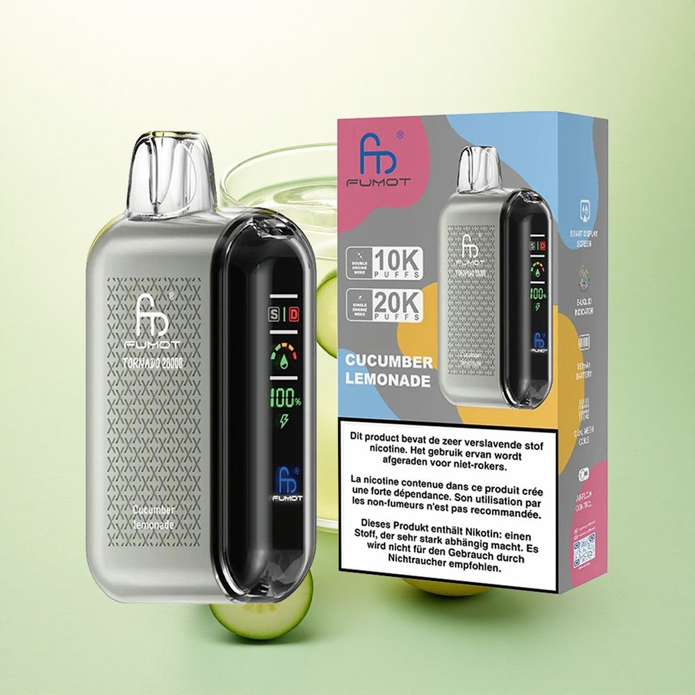 Fumot Tornado 20000 Puffs Limão Pepino com 2% Nicotina e Bateria 850mAh