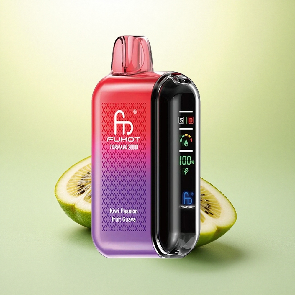 Fumot Tornado 20000 Puffs Maracujá Kiwi Goiaba com Nicotina 2% e Bateria 850mAh