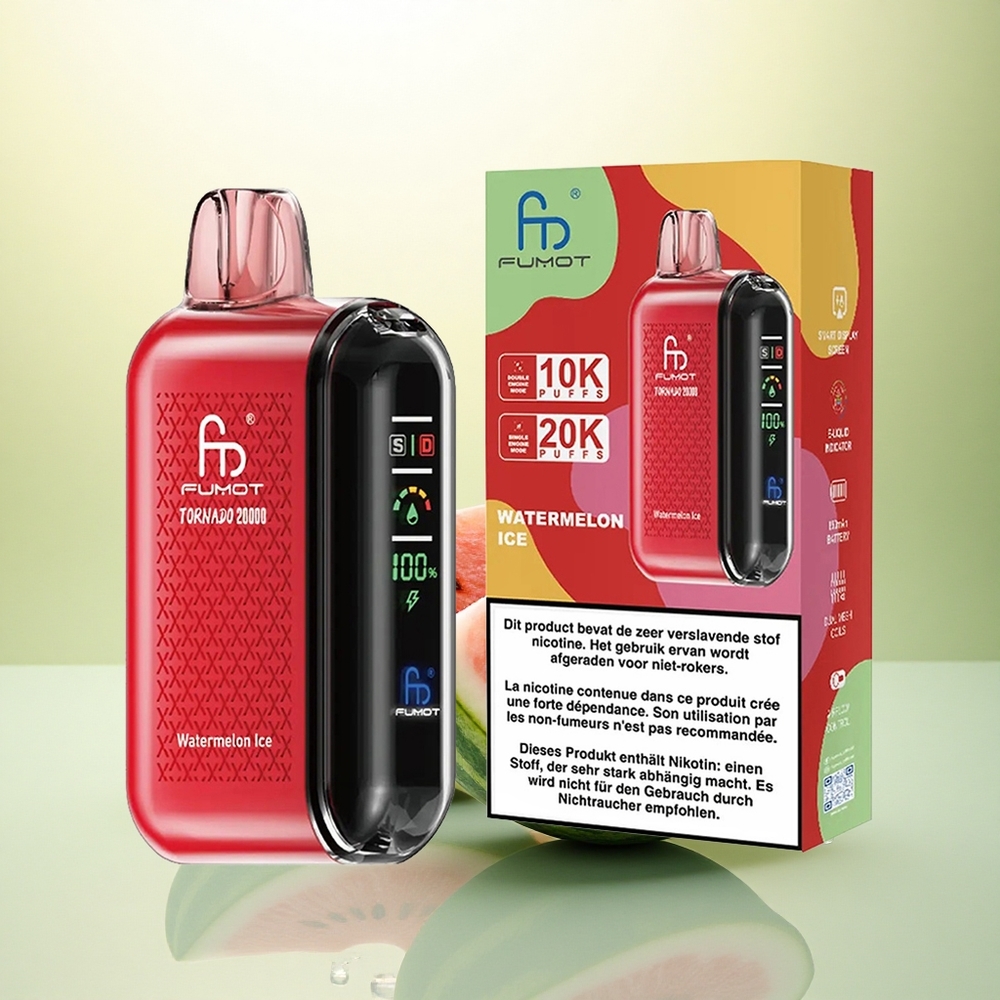 Fumot Tornado 20000 Puffs Melancia Gelo com 20ml e 2% Nicotina
