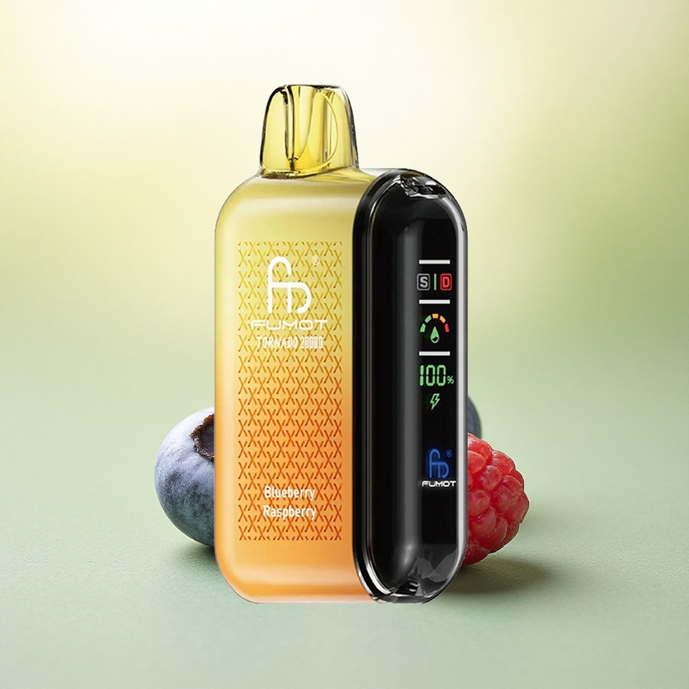 Fumot Tornado 20000 Puffs Mirtilo Framboesa com Dual Mesh Coil e 850mAh
