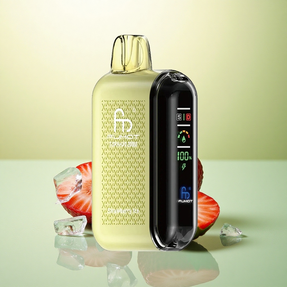 Fumot Tornado 20000 Puffs Morango Gelo Dual Mesh 850mAh 2% Nicotina