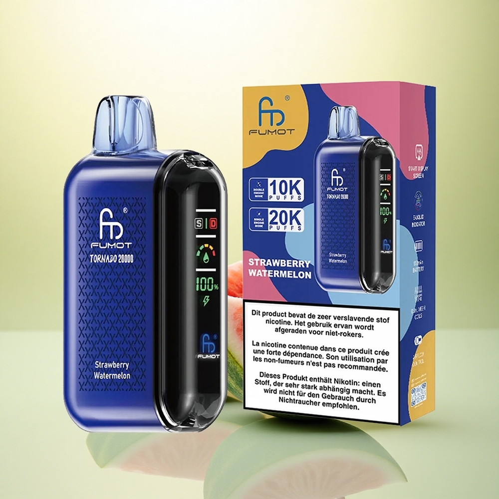 Fumot Tornado 20000 Puffs Morango Melancia com 2% Nicotina e Bateria 850mAh