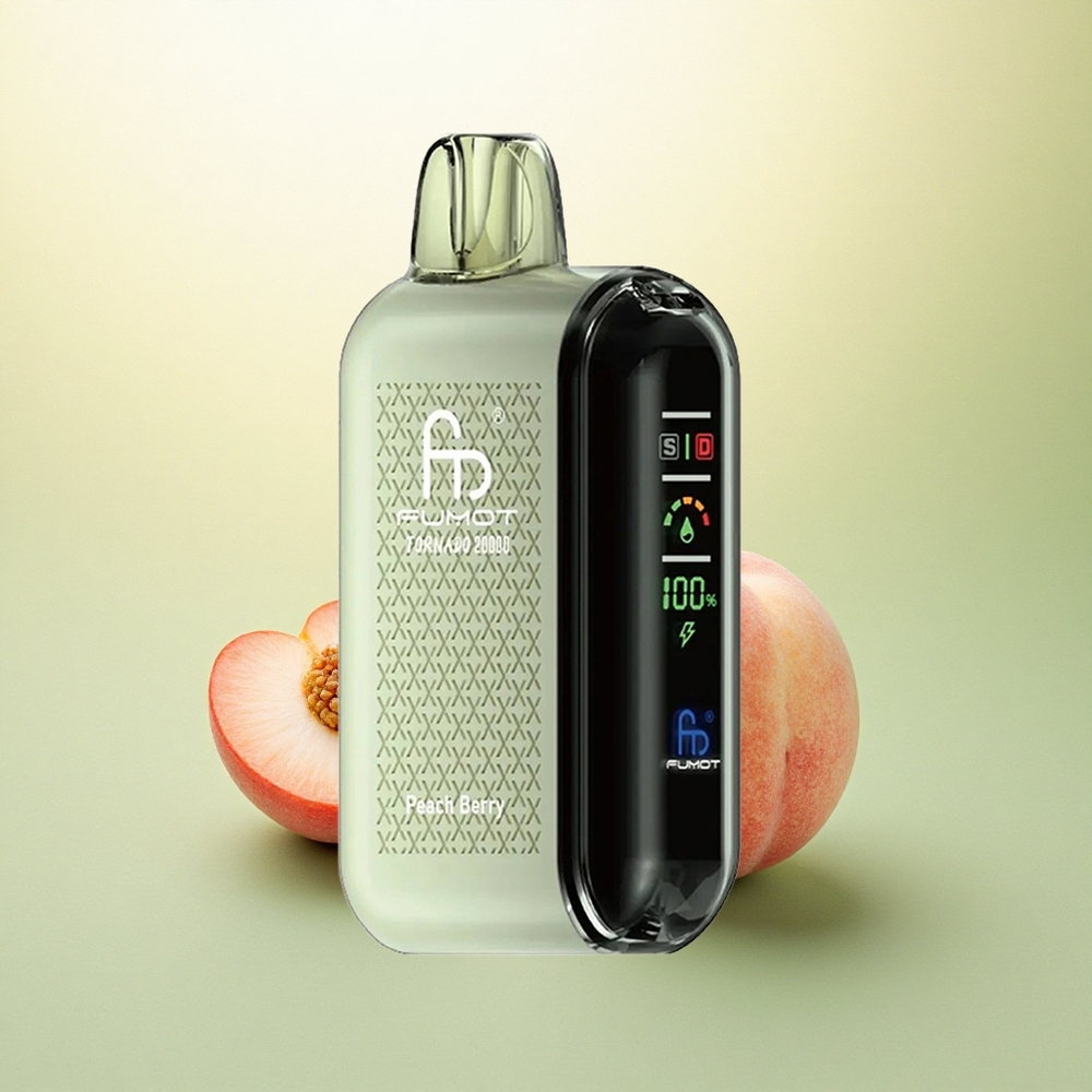 Fumot Tornado 20000 Puffs Pêssego Frutas Vermelhas com Dual Mesh Coil e 850mAh
