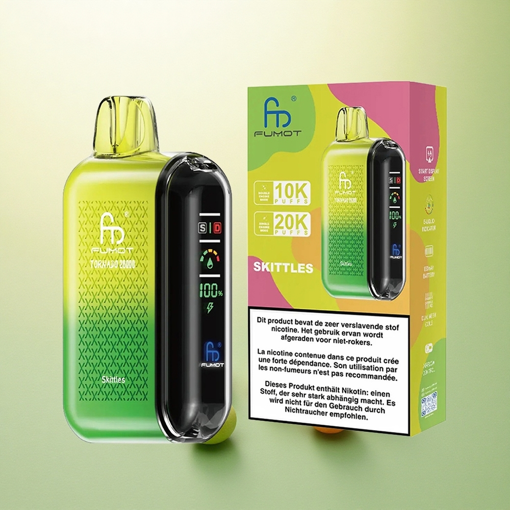 Fumot Tornado 20000 Puffs Skittles Dual Malha 20ml 850mAh