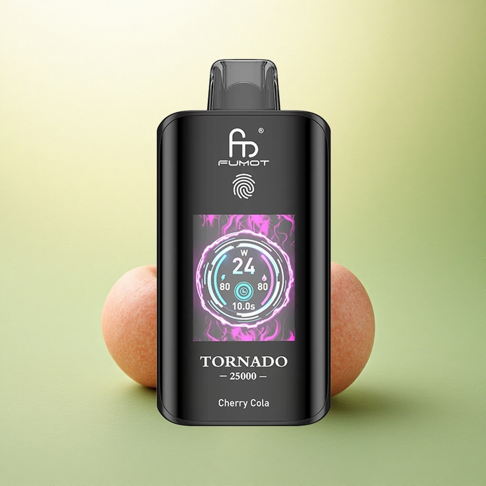 Fumot Tornado 25000 Puffs Cherry Cola Tela HD Bateria 700mAh Nicotina 5%