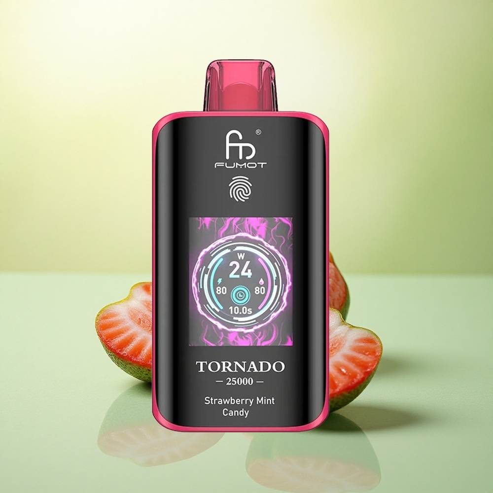 Fumot Tornado 25000 Puffs Doce de Morango com Menta e Bateria 700mAh