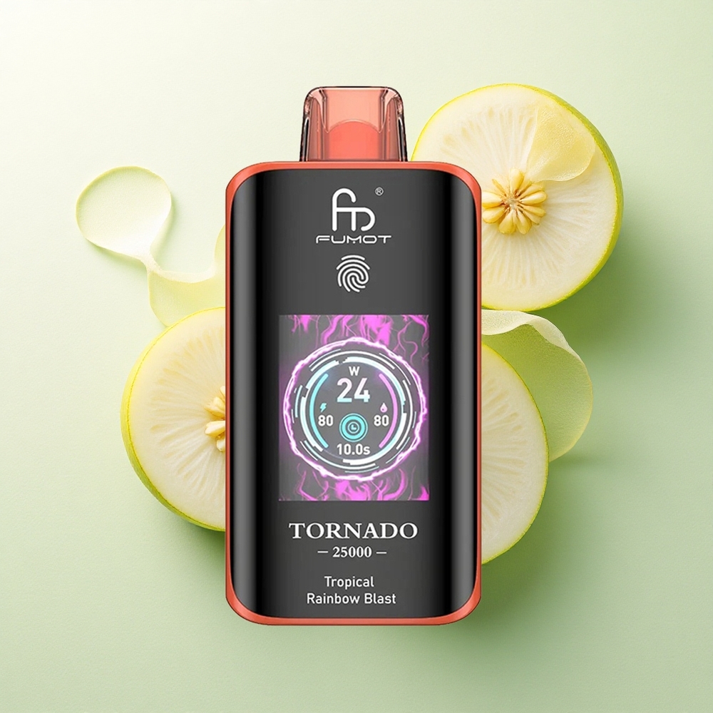 Fumot Tornado 25000 Puffs Explosão Tropical do Arco-Íris com Tela HD e 700mAh