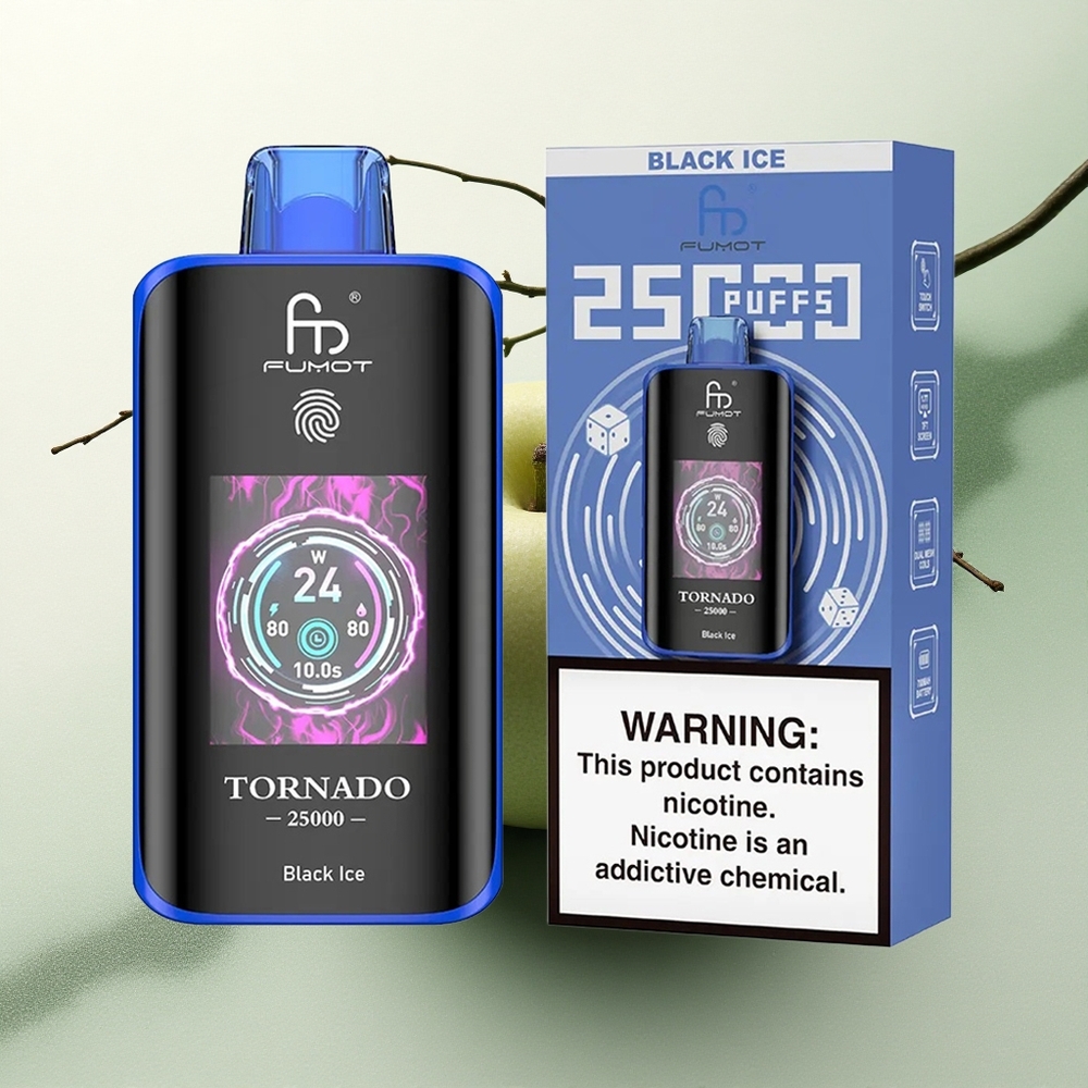 Fumot Tornado 25000 Puffs Gelo Negro HD Tela 700mAh Nicotina 5%