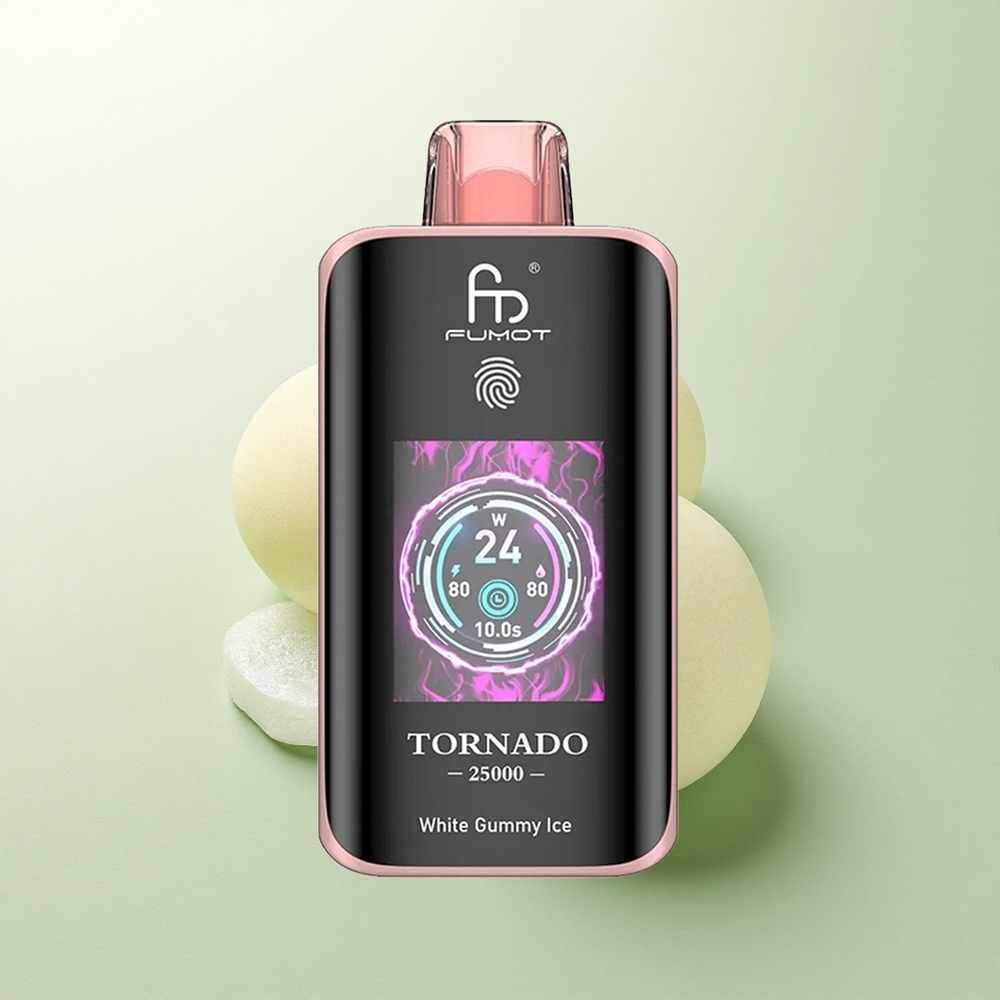 Fumot Tornado 25000 Puffs Goma Branca Gelada com Tela HD e 700mAh