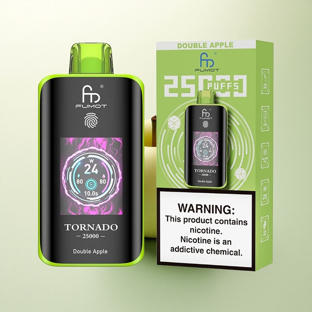 Fumot Tornado 25000 Puffs Maçã Dupla Tela HD 700mAh 20ml
