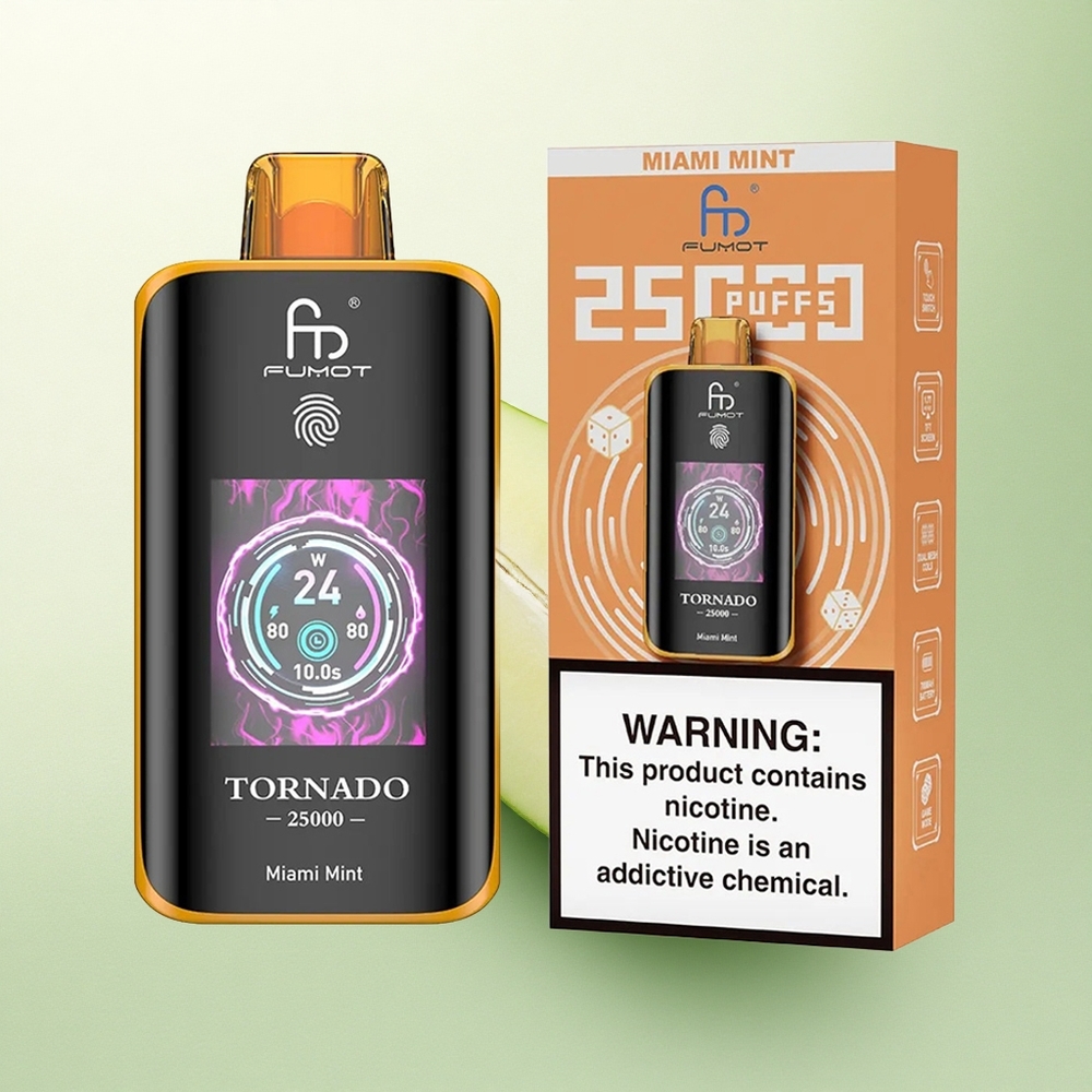 Fumot Tornado 25000 Puffs Miami Mint HD Screen 700mAh 20ml Nicotina