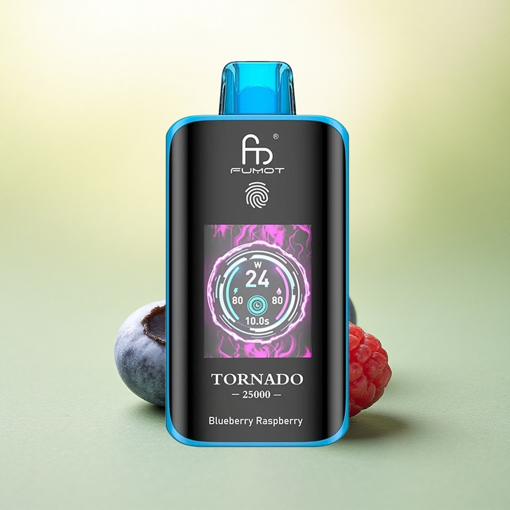 Fumot Tornado 25000 Puffs Mirtilo Framboesa com Tela HD e Bateria 700mAh
