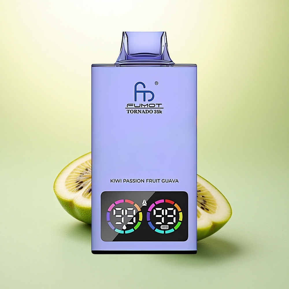 Fumot Tornado 35000 Puffs Maracujá Kiwi Goiaba com Bateria 700mAh e Carregamento Rápido