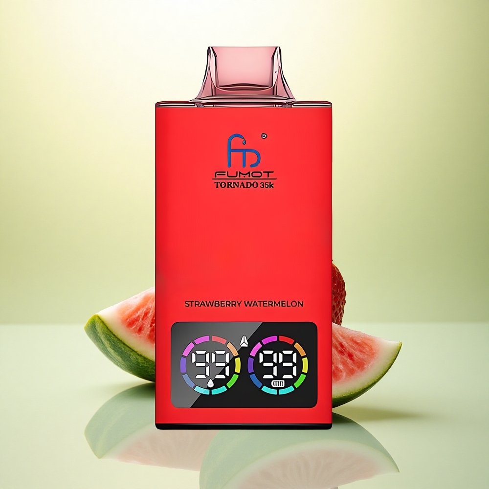Fumot Tornado 35000 Puffs Morango Melancia Dual Mesh Coil USB-C 700mAh