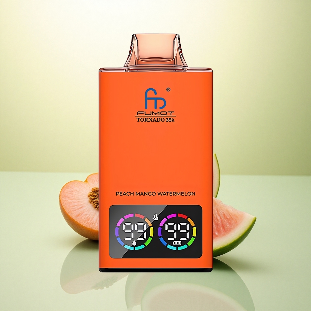 Fumot Tornado 35000 Puffs Pêssego Manga Melancia com Dual Mesh e 700mAh