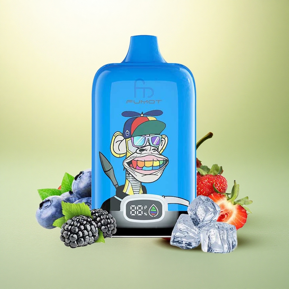 Fumot Tornado Digital Box 12000 Puffs Morango Uva Tipo-C 550mAh Mesh
