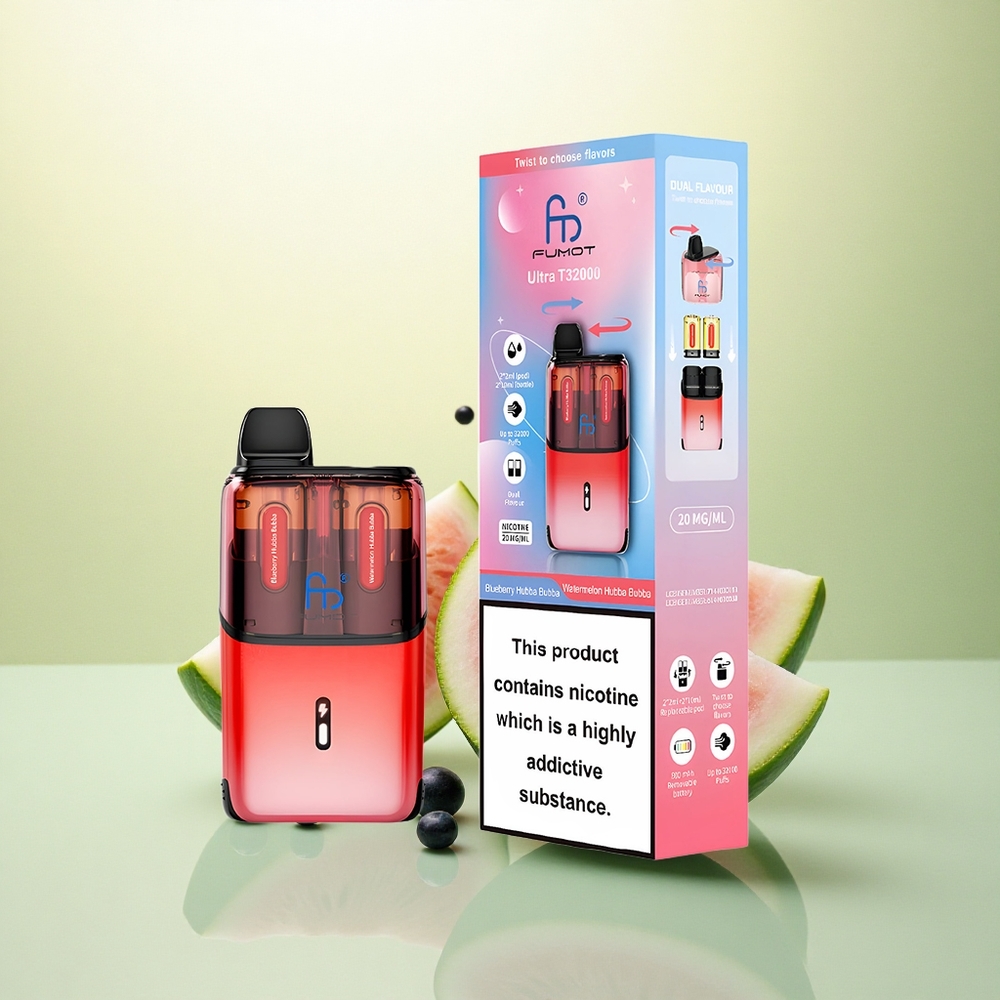 Fumot Ultra T32000 Puffs Fumot Ultra T32000 Descartável - Melancia Hubba Bubba com 800mAh e Nicotina 20mg