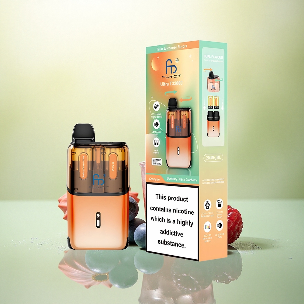 Fumot Ultra T32000 Puffs Mirtilo Cereja Cranberry - Gelo de Cereja com 20mg de Nicotina e 800mAh
