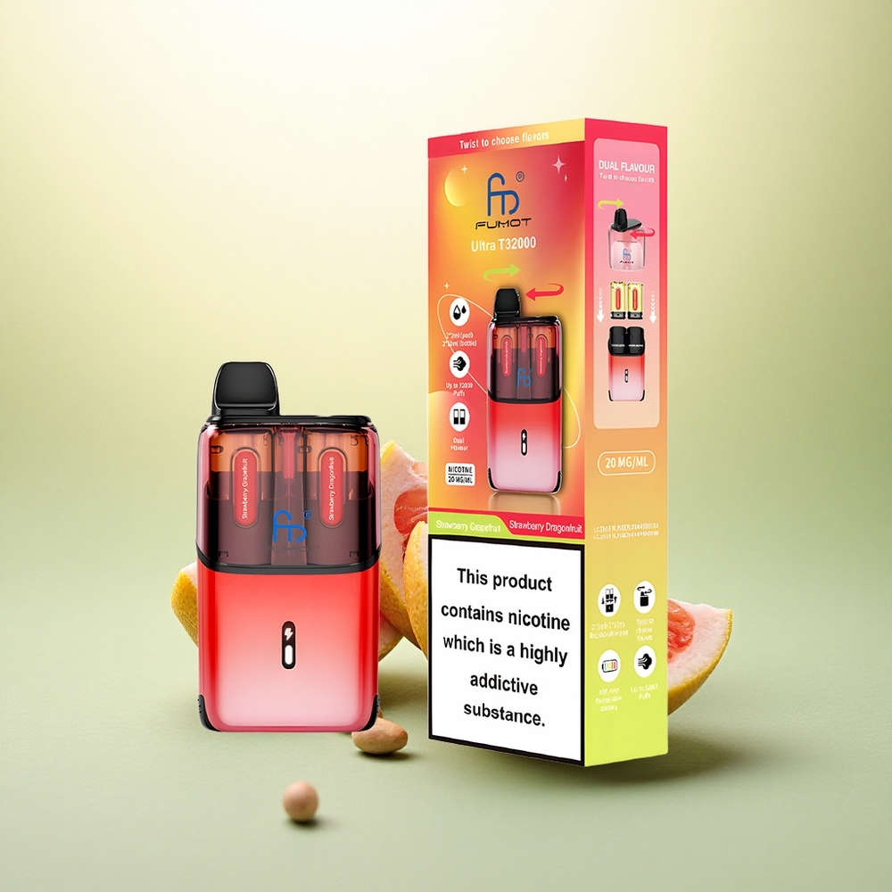 Fumot Ultra T32000 Puffs Morango Pitaya com Bateria de 800mAh e Nicotina de 20mg