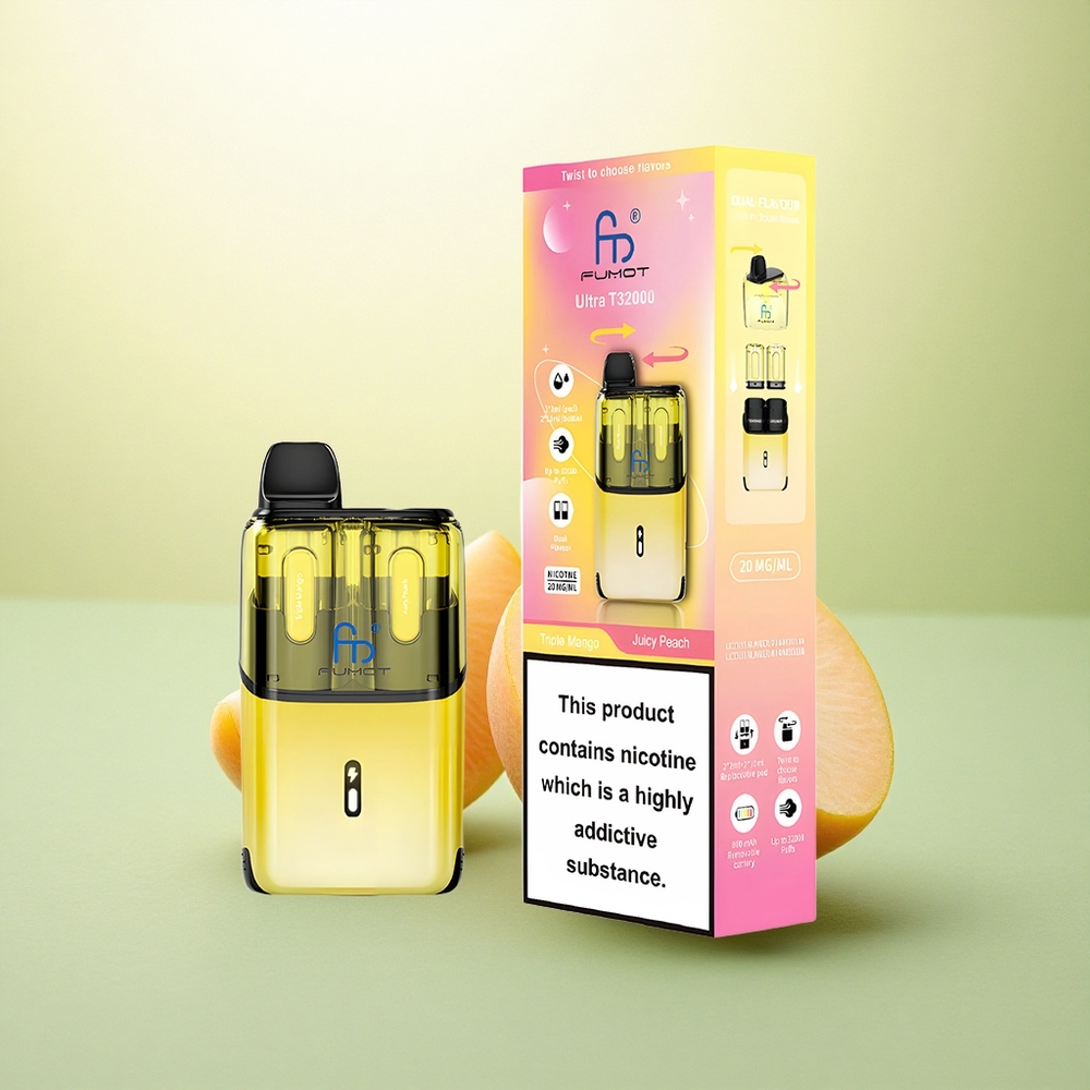 Fumot Ultra T32000 Puffs Triplo Manga - Pêssego Suculento com 24ml e 20mg de Nicotina