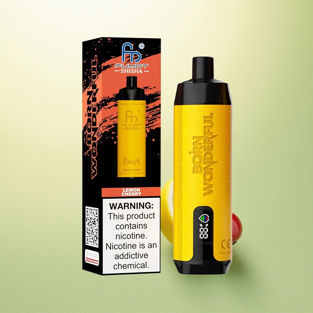 RandM Fumot Shisha 10000 Puffs Cereja Limão com 0,5% Nicotina e Bateria 850mAh
