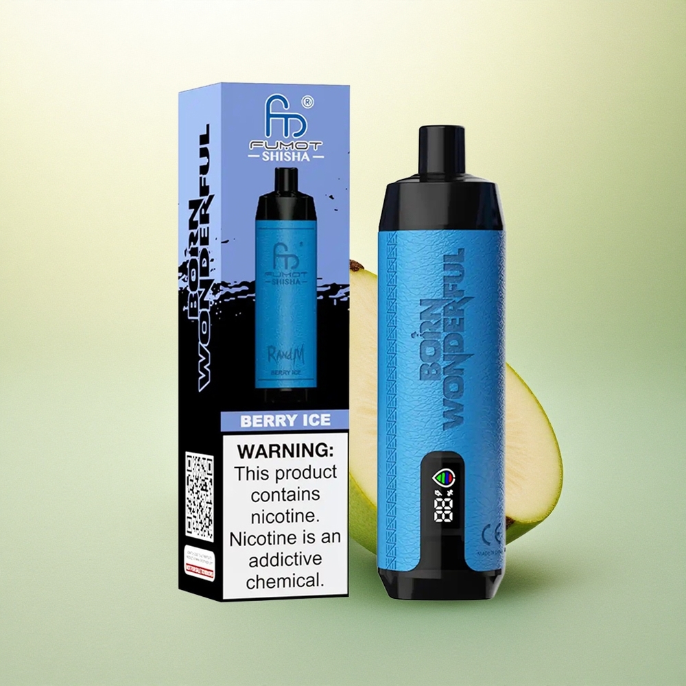 RandM Fumot Shisha 10000 Puffs Gelo de Fruta LED 850mAh 0.5% Nicotina
