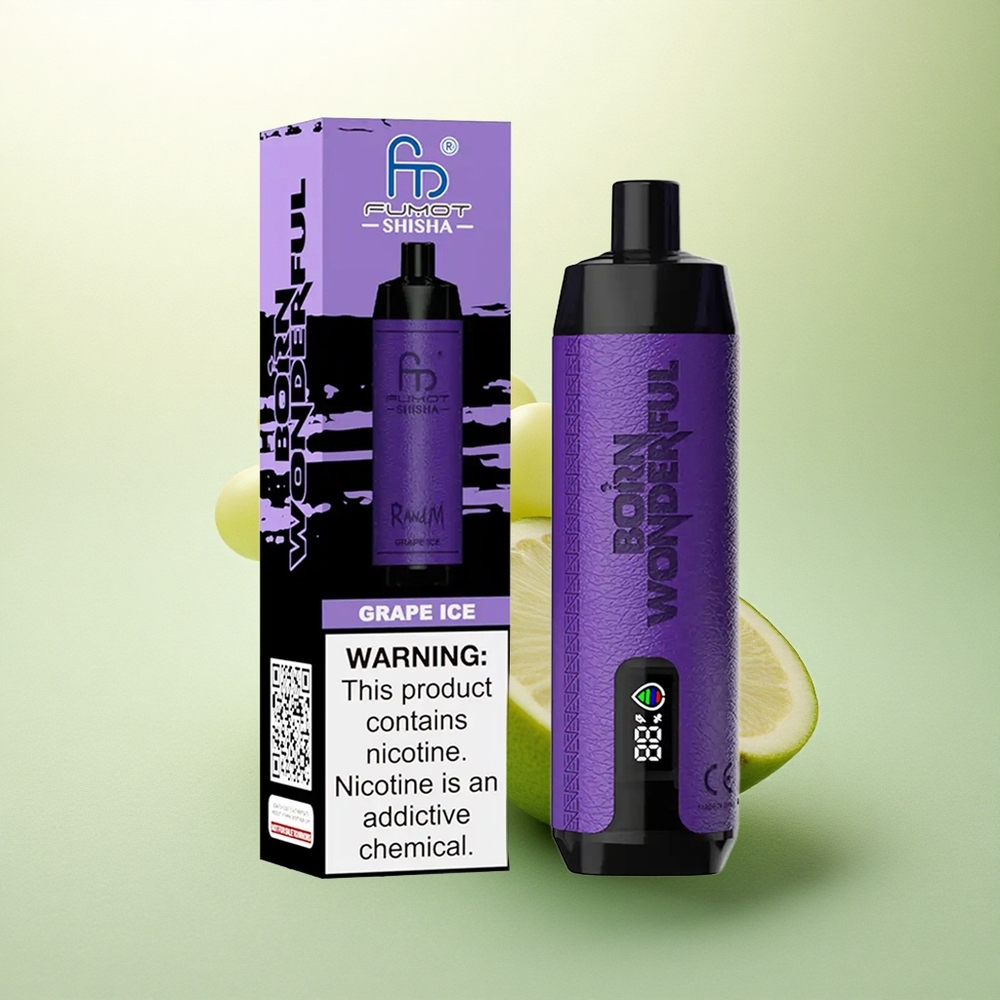 RandM Fumot Shisha 10000 Puffs Gelo de Uva com 0,5% Nicotina e Bateria 850 mAh