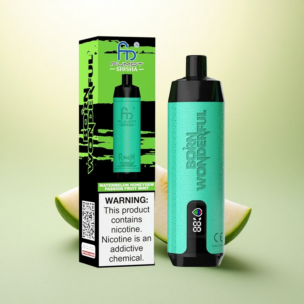RandM Fumot Shisha 10000 Puffs Melancia Melão Maracujá Menta com 0,5% Nicotina e Bateria 850 mAh