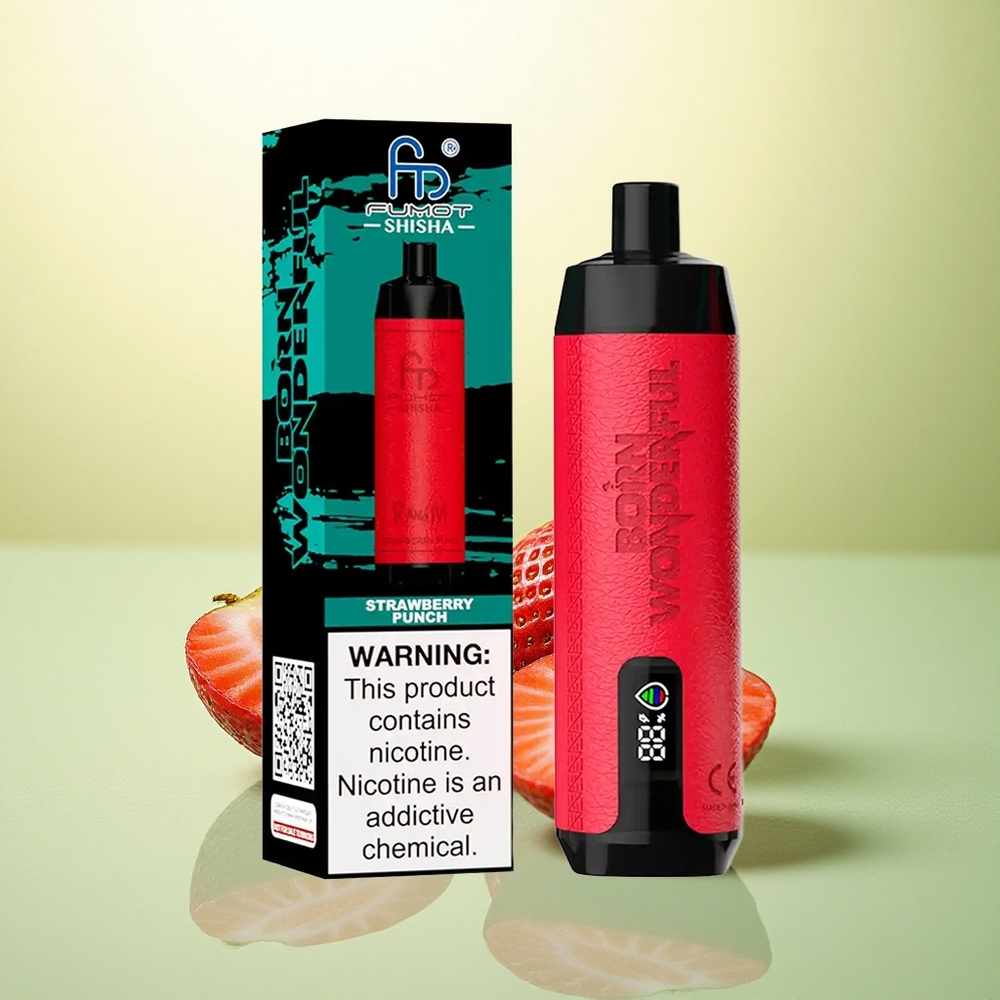 RandM Fumot Shisha 10000 Puffs Sabor Morango com 0,5% Nicotina e 850 mAh