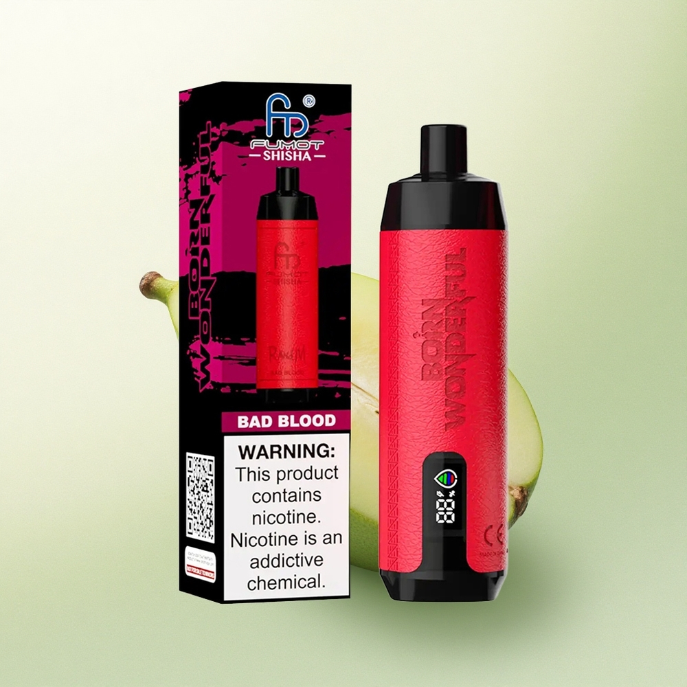 RandM Fumot Shisha 10000 Puffs Sangue Ruim LED Tipo-C 850mAh