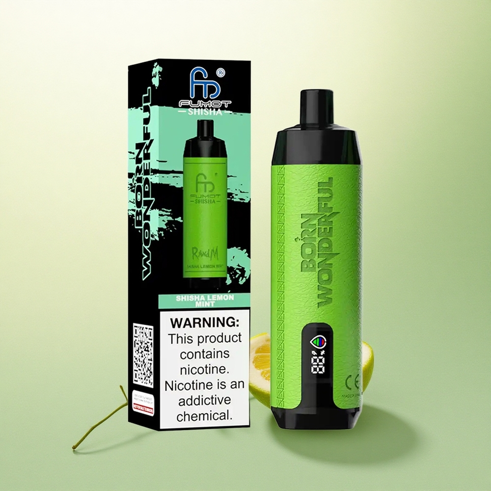RandM Fumot Shisha 10000 Puffs Shisha Limão Menta com 18ml e 0,5% Nicotina