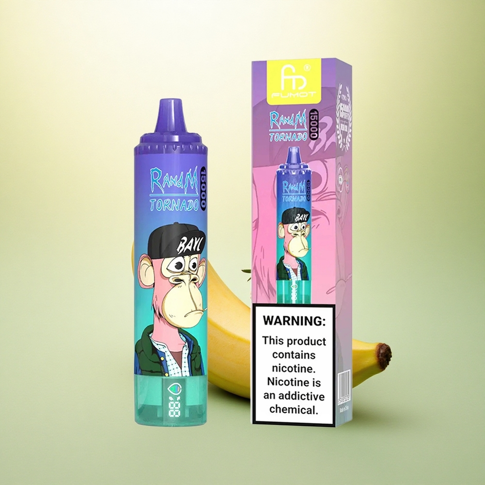RandM Fumot Tornado 15000 Puffs Morango Banana 25ml 850mAh Mesh