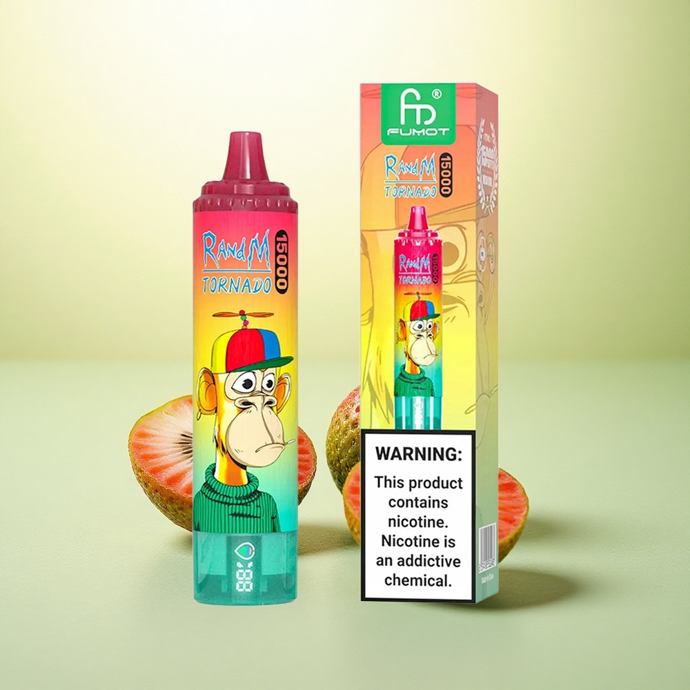RandM Fumot Tornado 15000 Puffs Morango Kiwi 25ml 850mAh Mesh