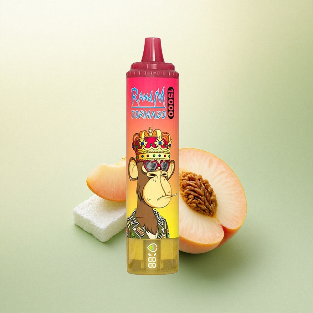 RandM Fumot Tornado 15000 Puffs Sorvete de Pêssego 25ml 5% Nicotina
