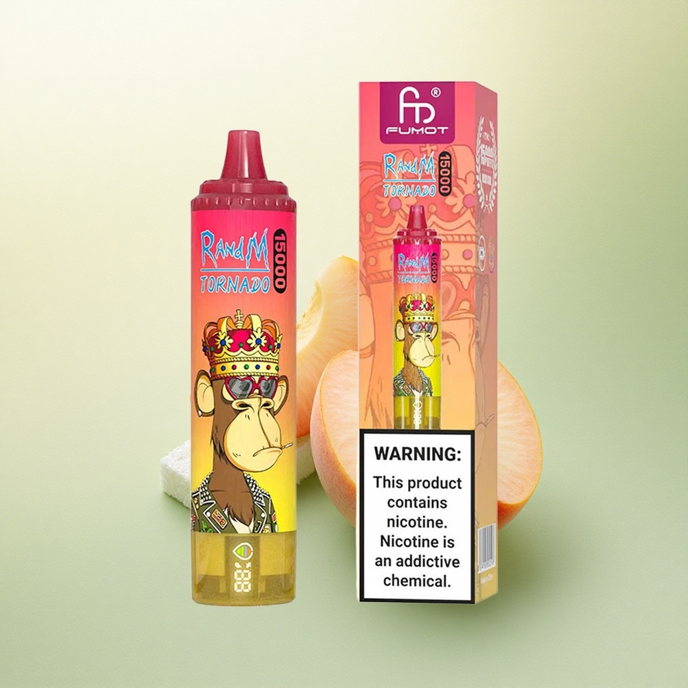RandM Fumot Tornado 15000 Puffs Sorvete de Pêssego 25ml 5% Nicotina