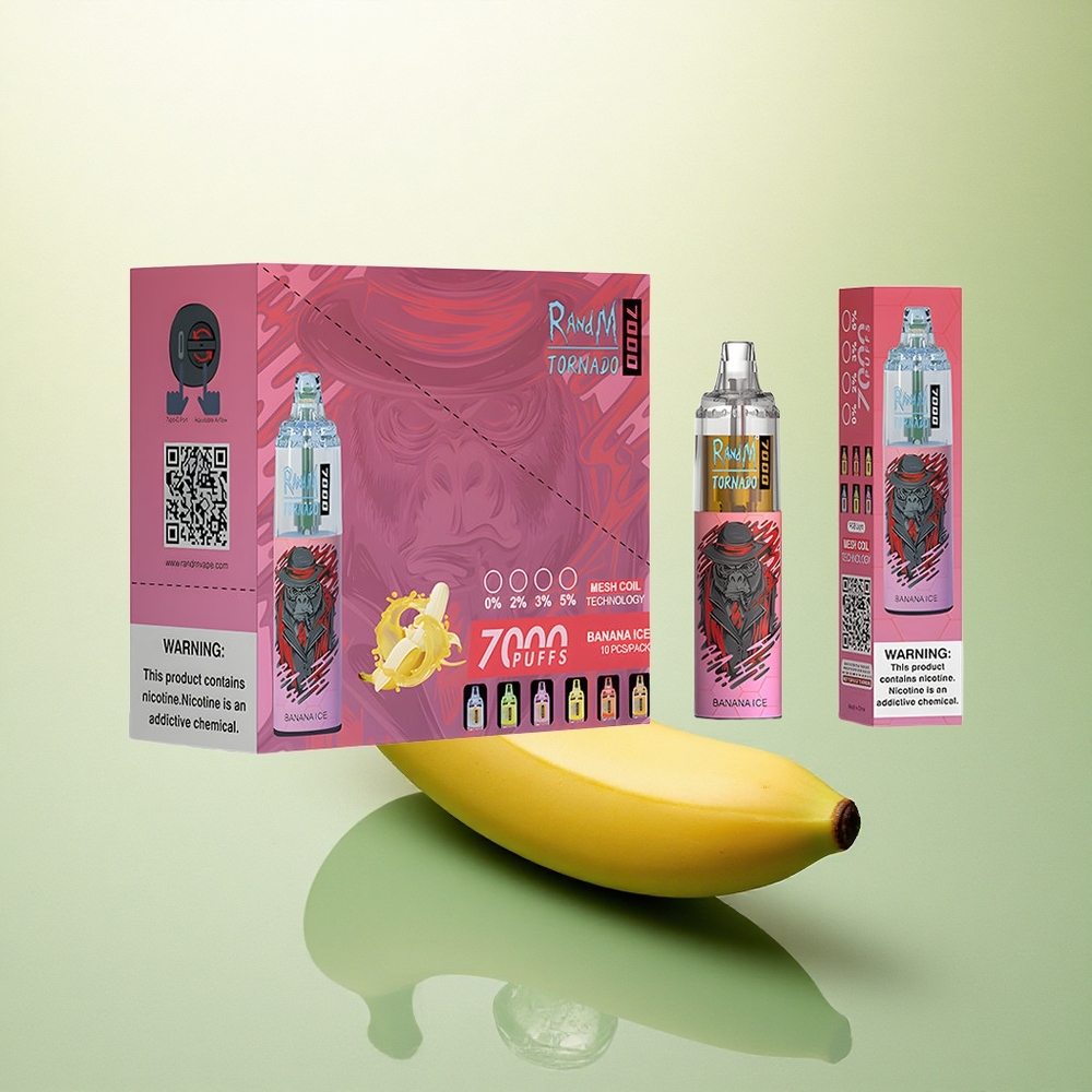 RandM Fumot Tornado 7000 Puffs Banana Ice Tipo-C 850mAh Ajustável