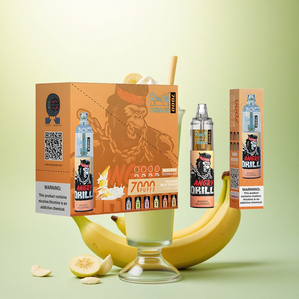 RandM Fumot Tornado 7000 Puffs Batido de Banana com 5% Nicotina e 850mAh
