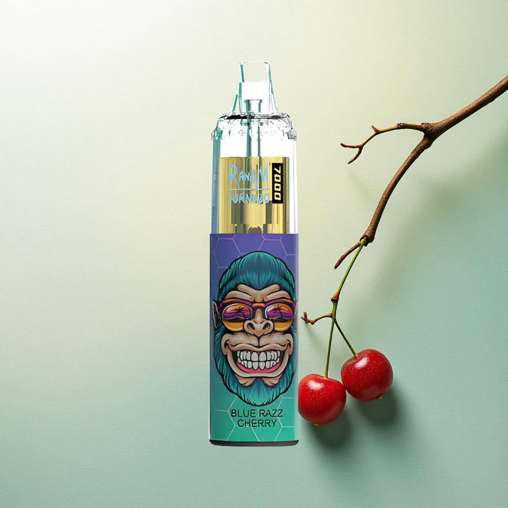 RandM Fumot Tornado 7000 Puffs Cereja Framboesa Azul com 5% Nicotina e Bateria 850mAh