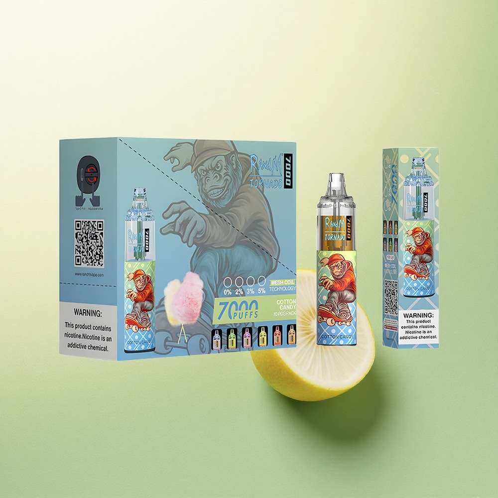 RandM Fumot Tornado 7000 Puffs Doce de Algodão com 14 ML e 5% Nicotina