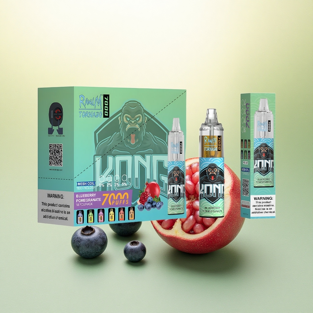 RandM Fumot Tornado 7000 Puffs Mirtilo Romã com 14 ML e 5% Nicotina