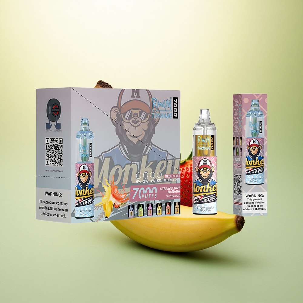 RandM Fumot Tornado 7000 Puffs Morango Banana 14ML 850mAh Mesh
