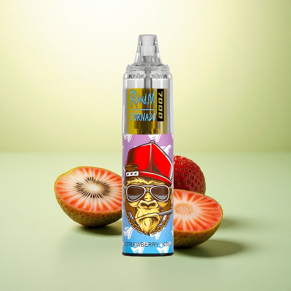 RandM Fumot Tornado 7000 Puffs Morango Kiwi Tipo-C 850mAh 5% Nicotina
