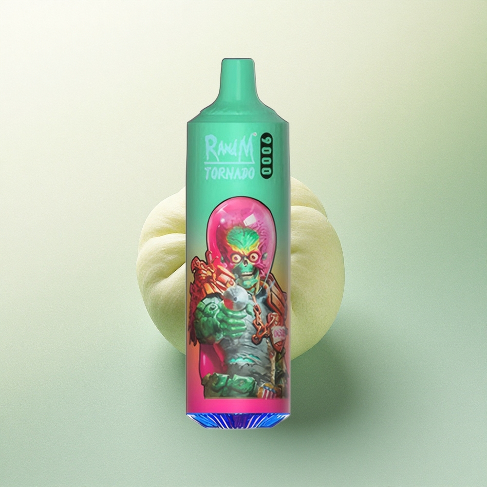 RandM Fumot Tornado 9000 Puffs Azul Framboesa Kush com Bateria 850 mAh e E-líquido 18 mL