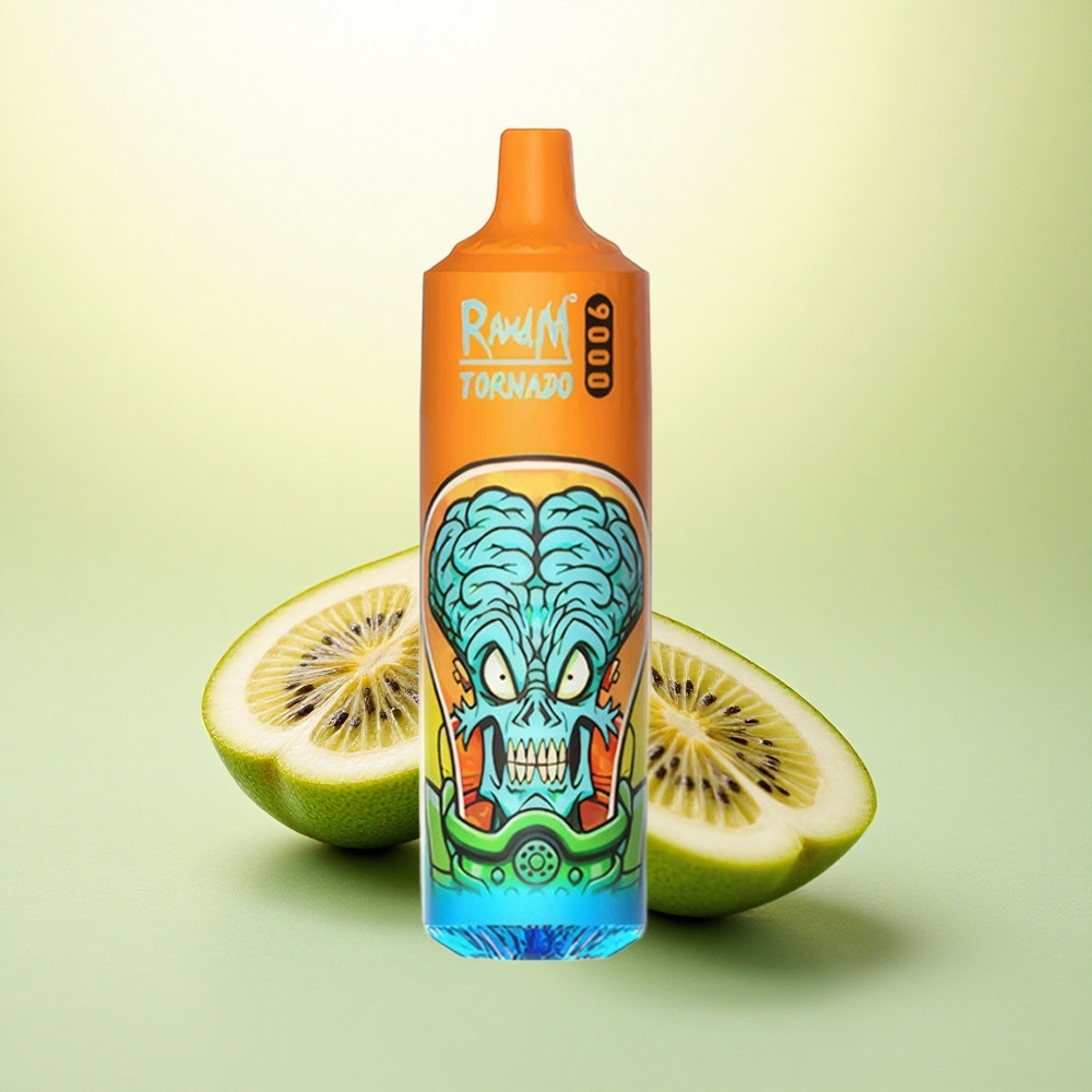RandM Fumot Tornado 9000 Puffs Kiwi Maracujá Goiaba com Bateria 850 mAh e Bobina Mesh